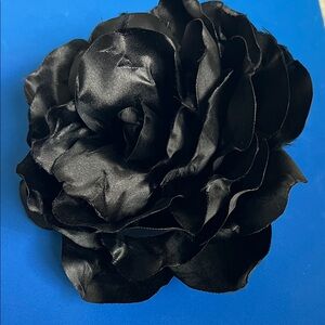 Chic Black Satin Floral brooch